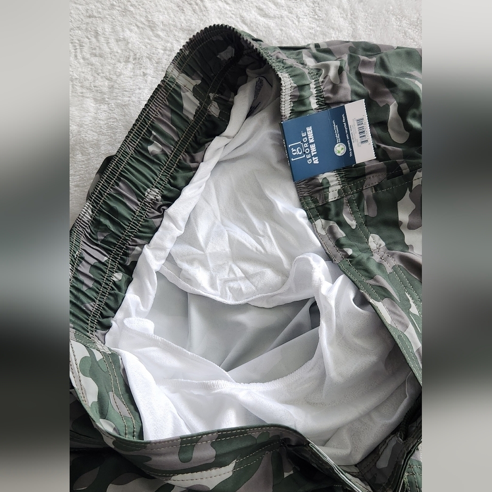 🩳 George Men’s XL Camouflage Swim Shorts Size 40–42 – NWT, 9” Inseam Camo Army - Picture 12 of 16
